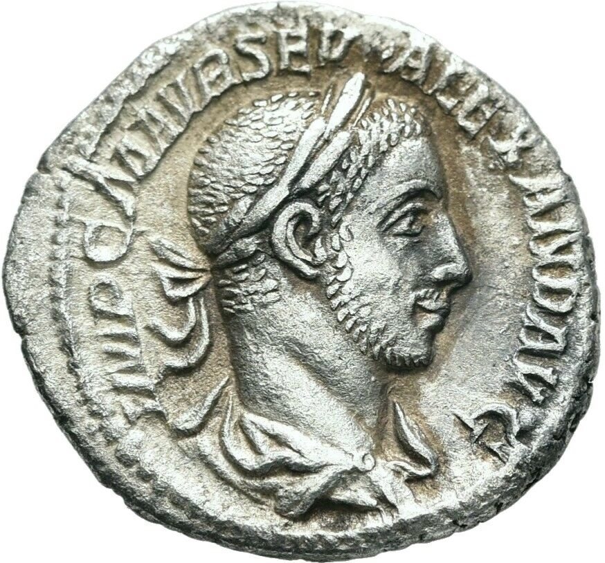 RE-003 Roman Empire, Severus Alexander (222-235). Silver denarius (2.48 gm, 19.00 mm), Rome, AD 226. RIC 55. — Obverse